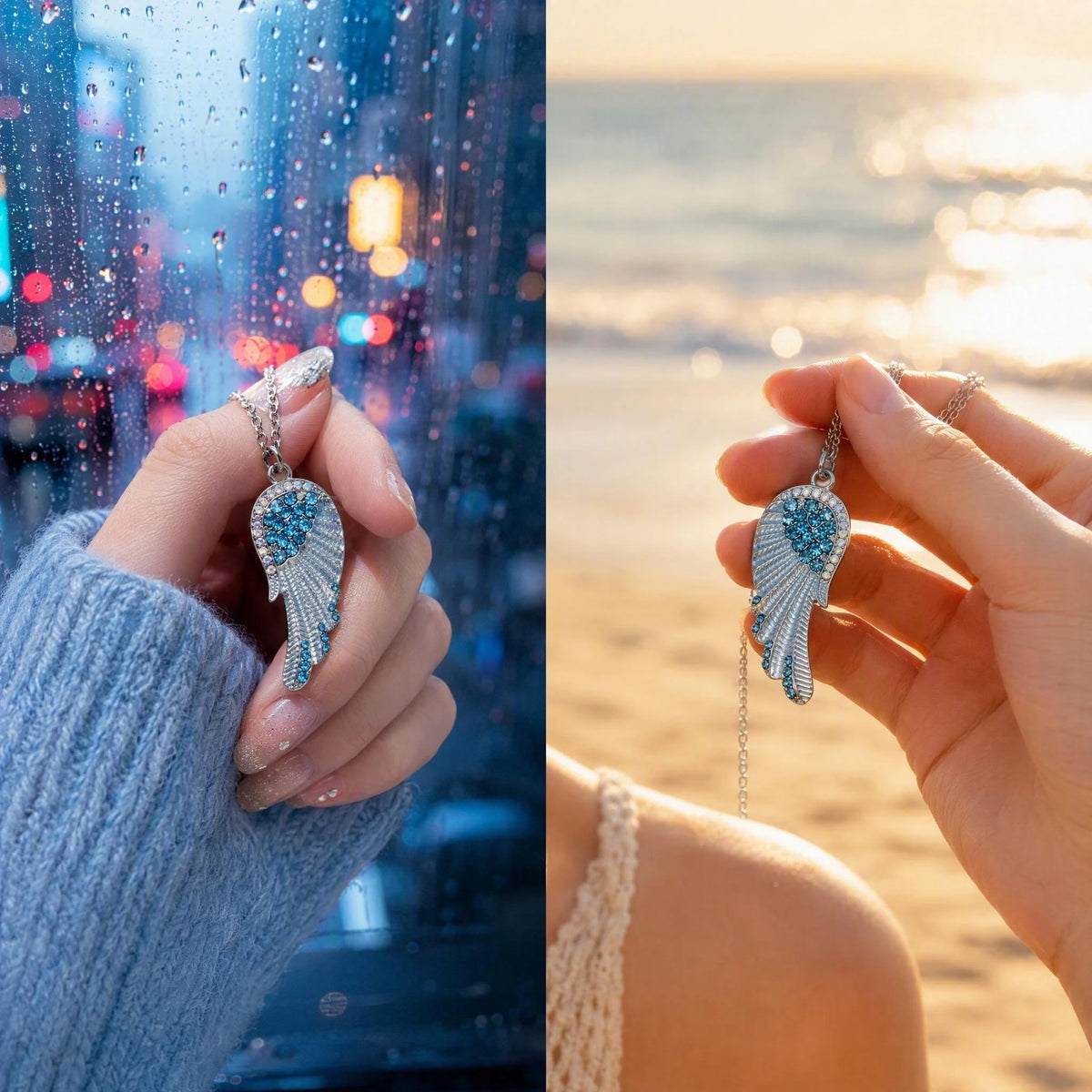 Two Besties Angel Wing Best Friend Necklaces