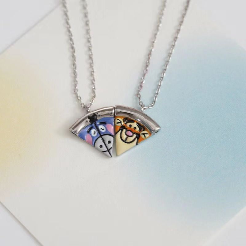 6‑Piece Winnie Cartoon Split Puzzle Best Friend Necklaces🍯