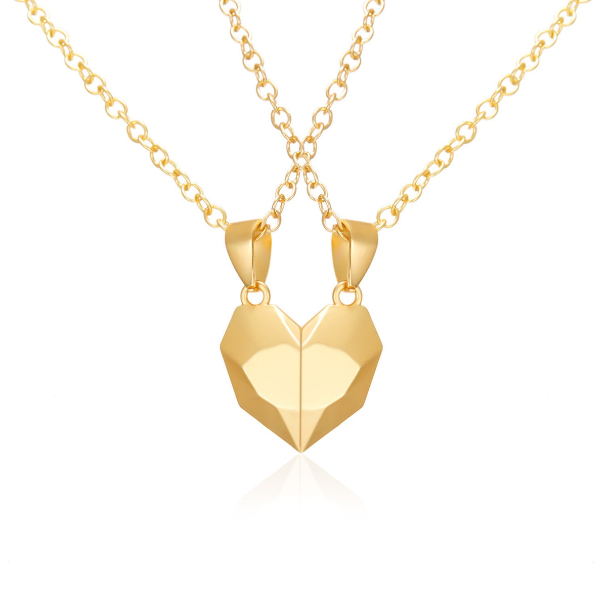 2Pcs Magnetic Split Heart Matching Bestie Necklaces 🤍🖤