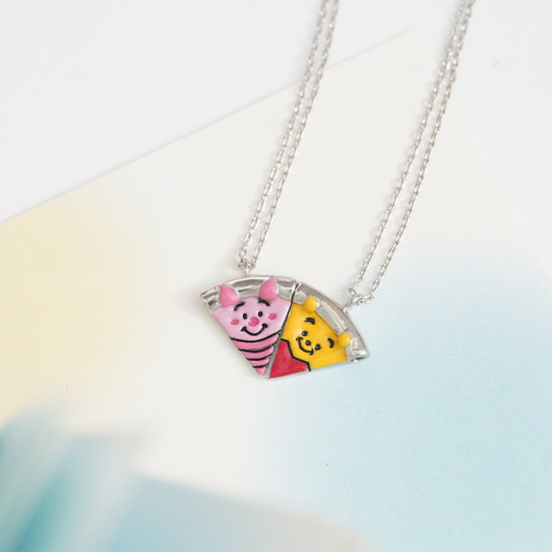 6‑Piece Winnie Cartoon Split Puzzle Best Friend Necklaces🍯