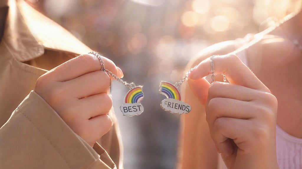 Dos Mejores Amigas Arcoíris MEJORES AMIGAS BFF Collares🌈☁️