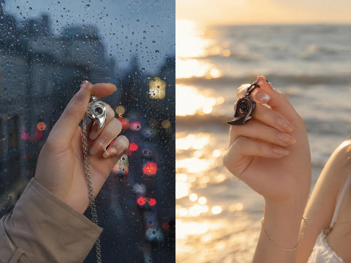 2‑Piece Projection Magnetic Heart Bestie Necklaces🖤🤍💞