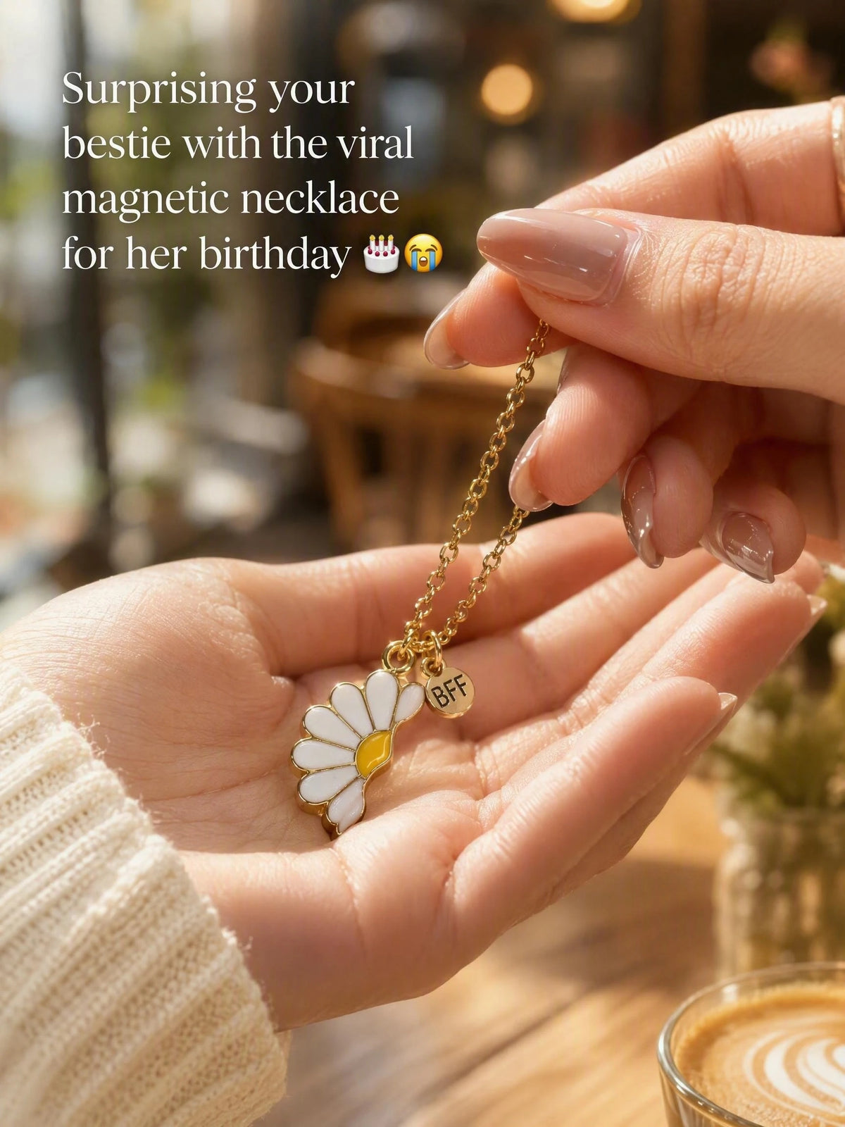 Two Bestie Daisy BFF Best Friend Necklaces🌼💛