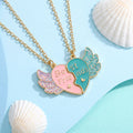 Two Bestie Heart Wing Matching Best Friend Necklaces✨