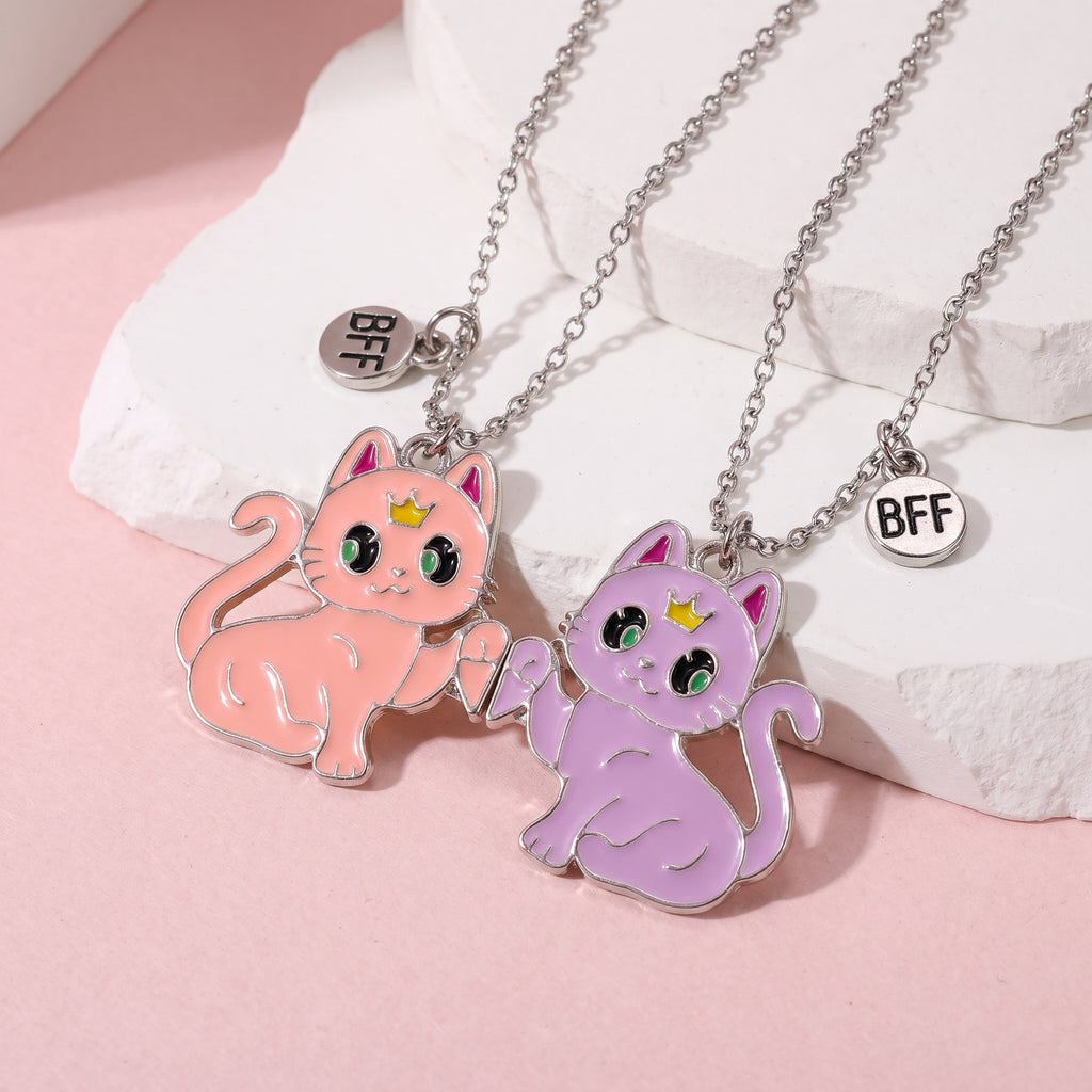Collares de la amistad para dos mejores amigas, gatitas lindas🐱
