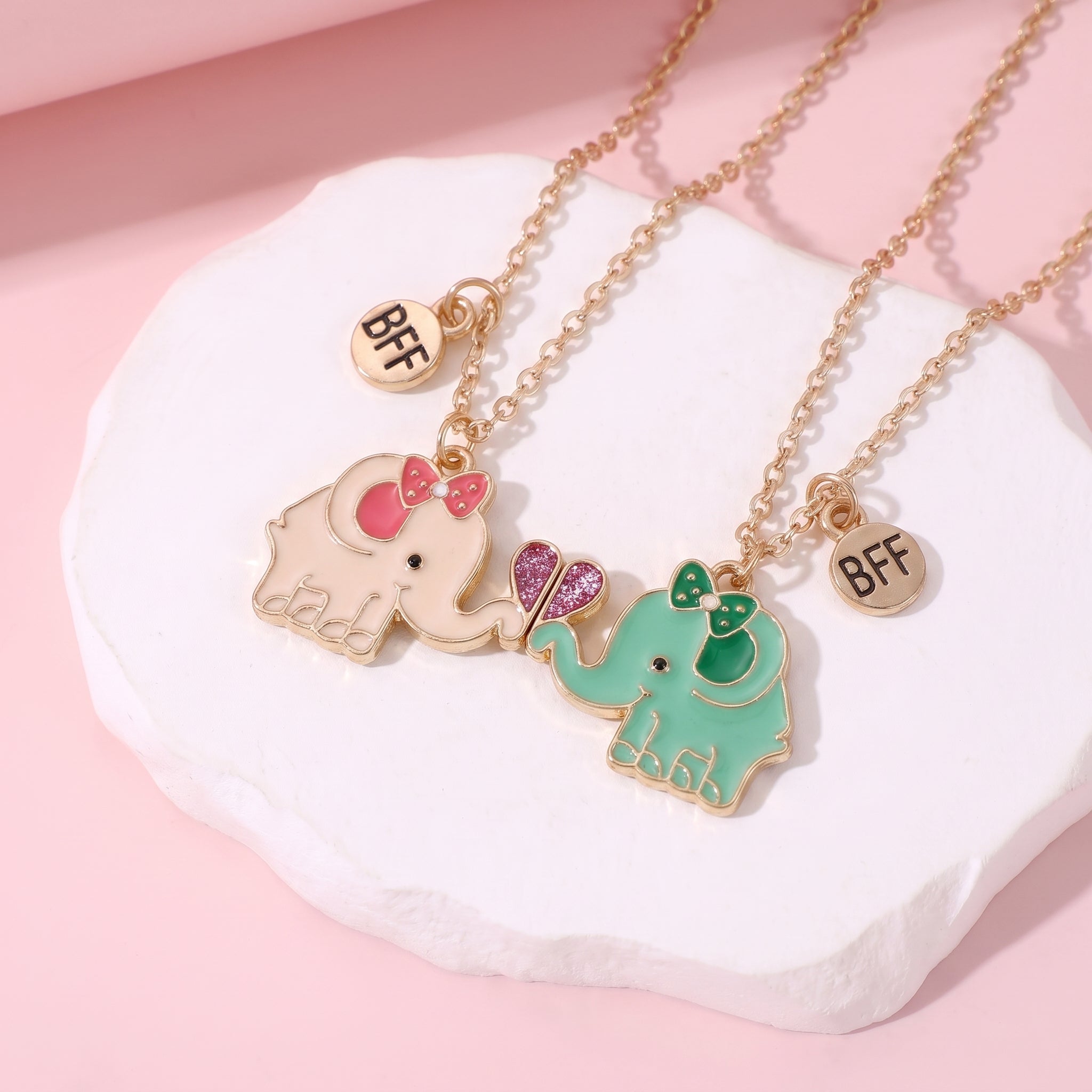 Two Besties Cute Elephant Best Friend Necklaces🐘
