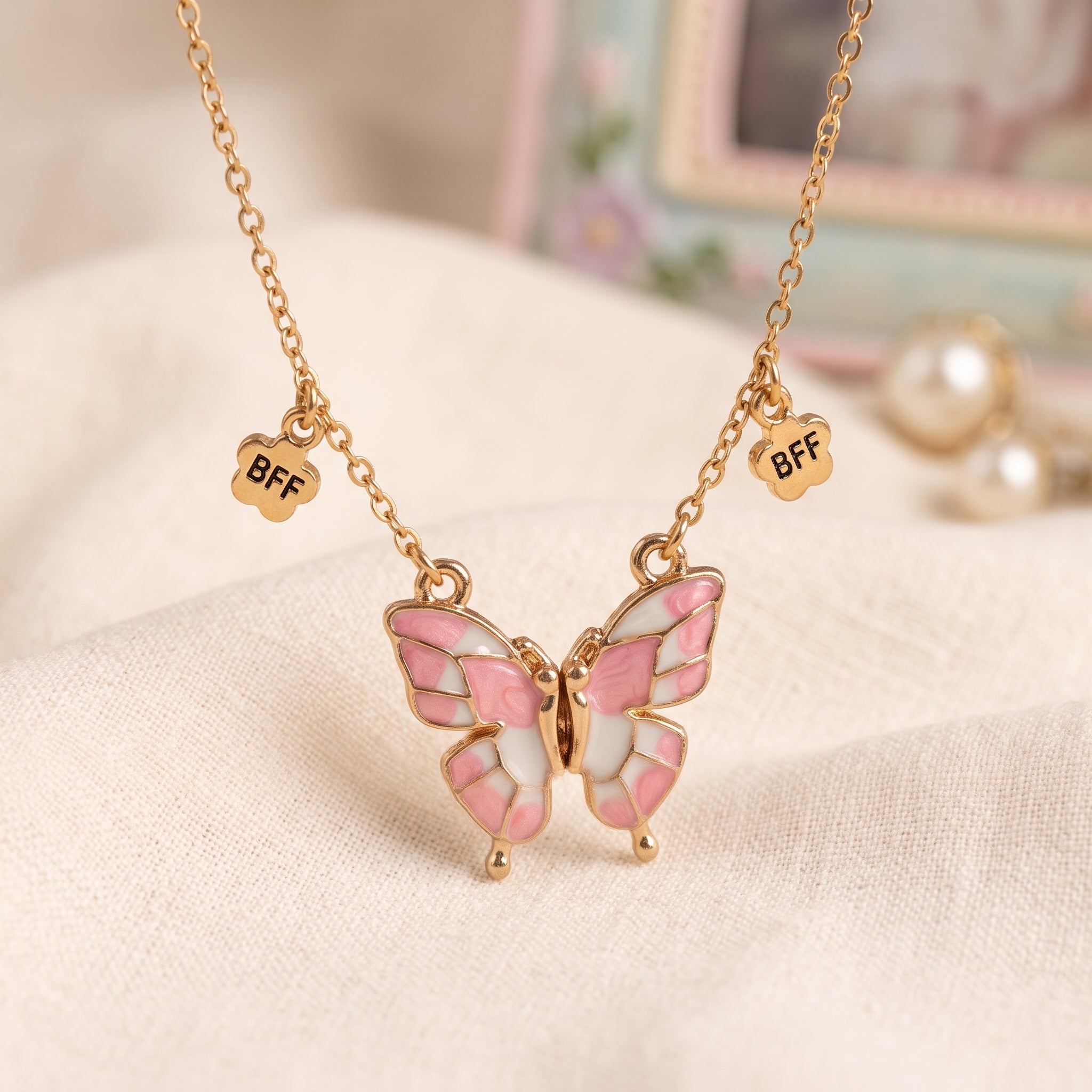 Two Bestie Butterfly Matching Best Friend Necklaces🦋