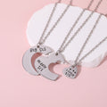 Three Besties Big Middle Little Sis Moon‑Heart Necklaces🌙🤍