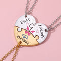 Three Besties Forever Puzzle Heart BFF Necklaces💖🧩