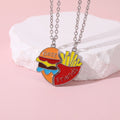 Two Besties Burger Fries Heart BFF Necklaces🍔🍟💖