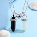 2‑Piece Black White Crystal Magnetic Heart Couple Necklaces🖤🤍💞