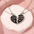 Two Bestie Big Sister Little Sister Split‑Heart Necklaces🖤💎